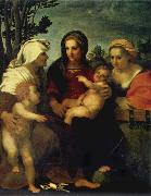 Andrea del Sarto Madonna and child with Sts Catherine and Elizabeth,and St John the Baptist oil painting on canvas